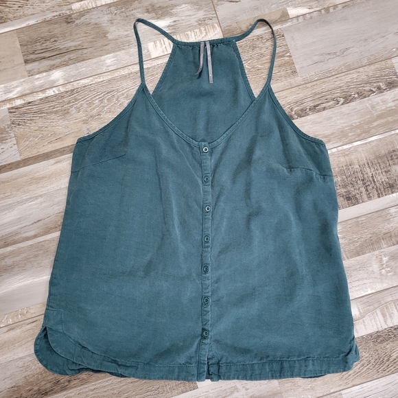 Anthropologie Danae Button Down Cami Turquoise Size Medium - Picture 2 of 4